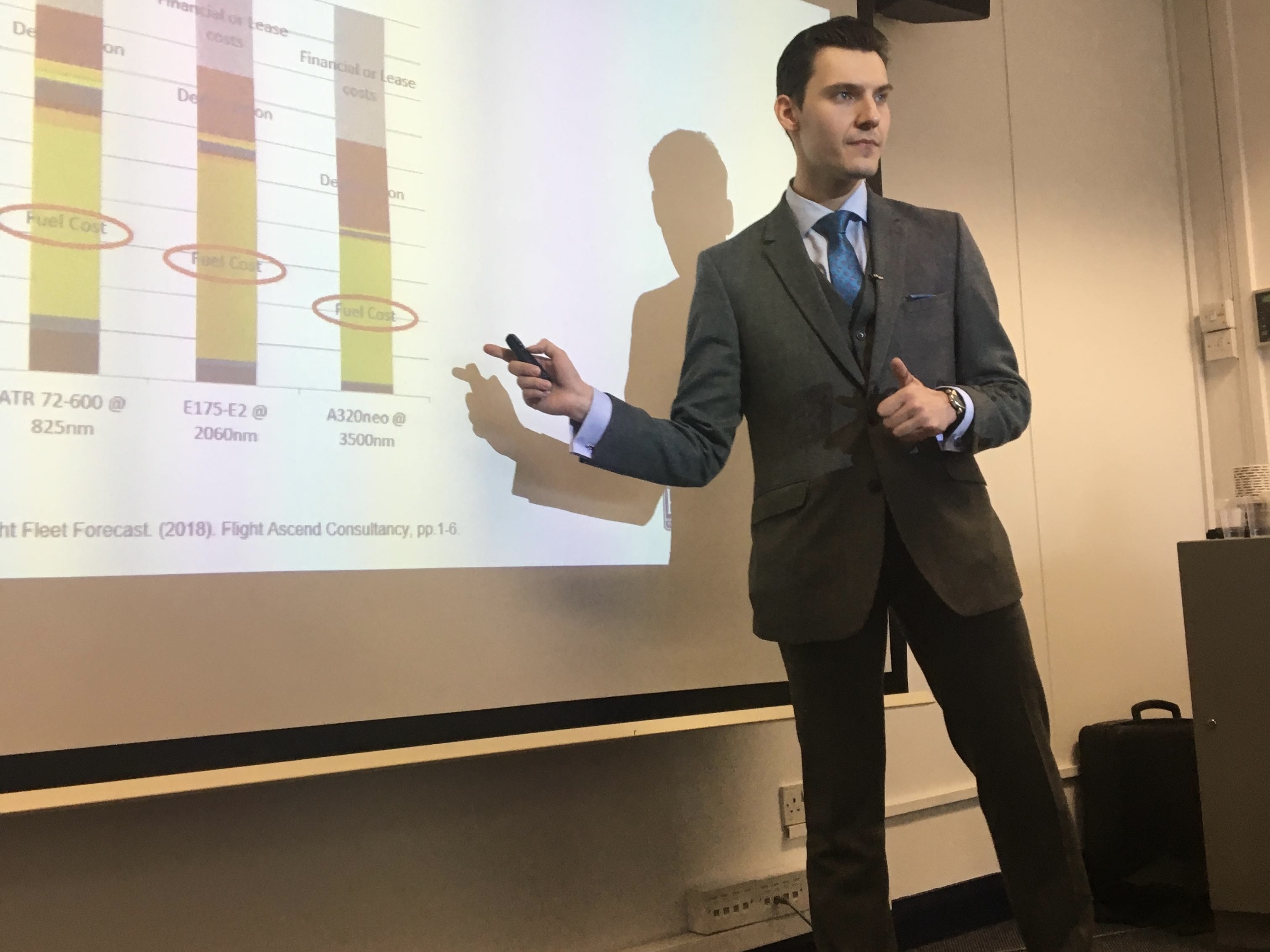 Presenting market modelling analysis.